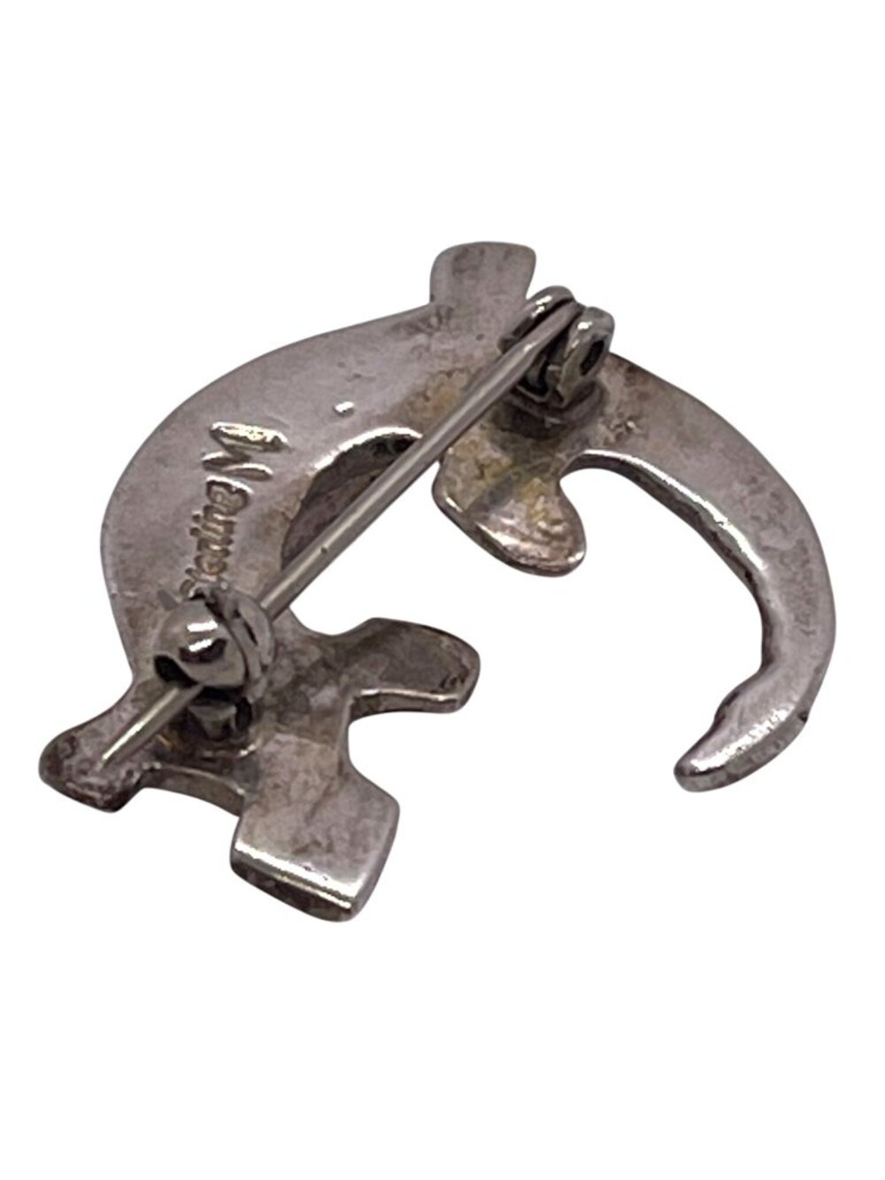 Vintage Navajo Wilbur Muskett Jr Sterling Silver Inlay Lizard Gecko Pin Brooch - Picture 6 of 9